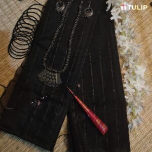 Half Silk Black Saree Combo