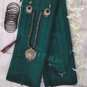 Half Silk Green Saree Combo