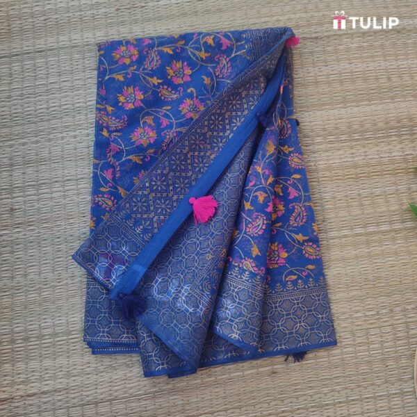 Cotton Block Printed Saree