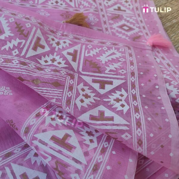 Cotton Block Printed Saree - Image 3